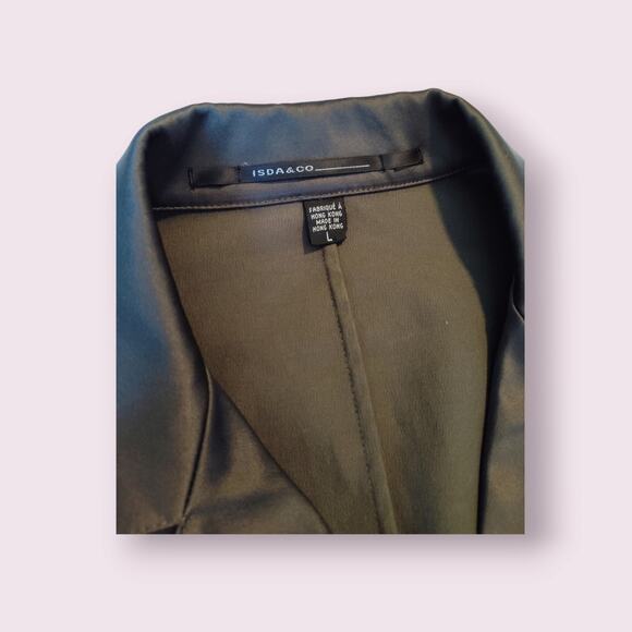 Isda & Co. Womens Utility Field Style Shine Jacket Army Green Size Large - Picture 4 of 7